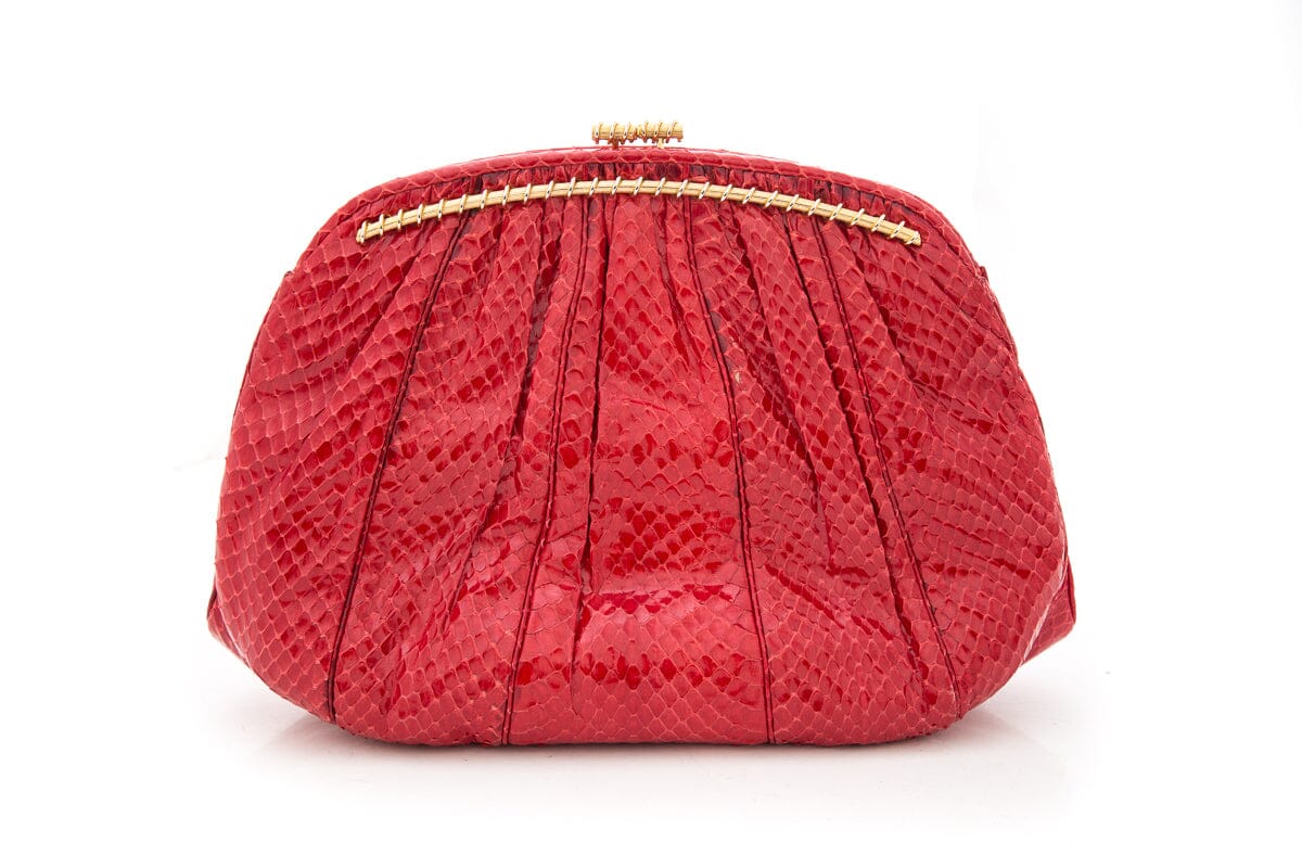 Judith Leiber Red Snake Clutch