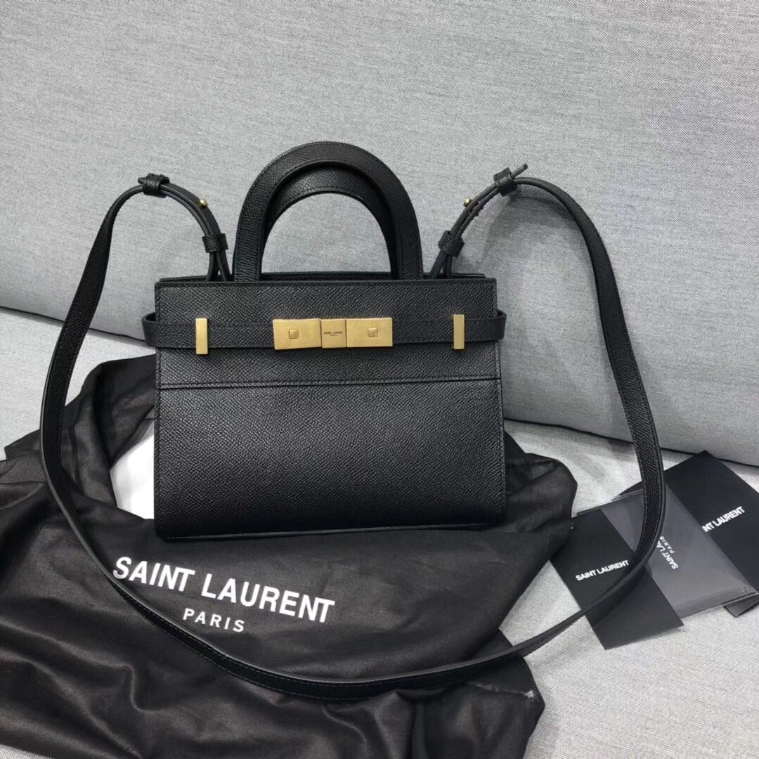 YSSL Manhattan Nano Shopping Bag In Box Black For Women 8in/21cm YSL 5937410SX0W1000