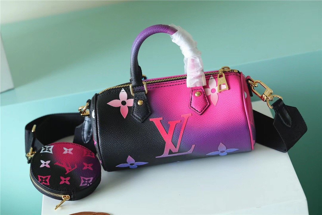 Louis Vuitton Papillon Burberry Bag Classic Monogram For Women 20cm Midnight Fuchsia Louis Vuitton M59860