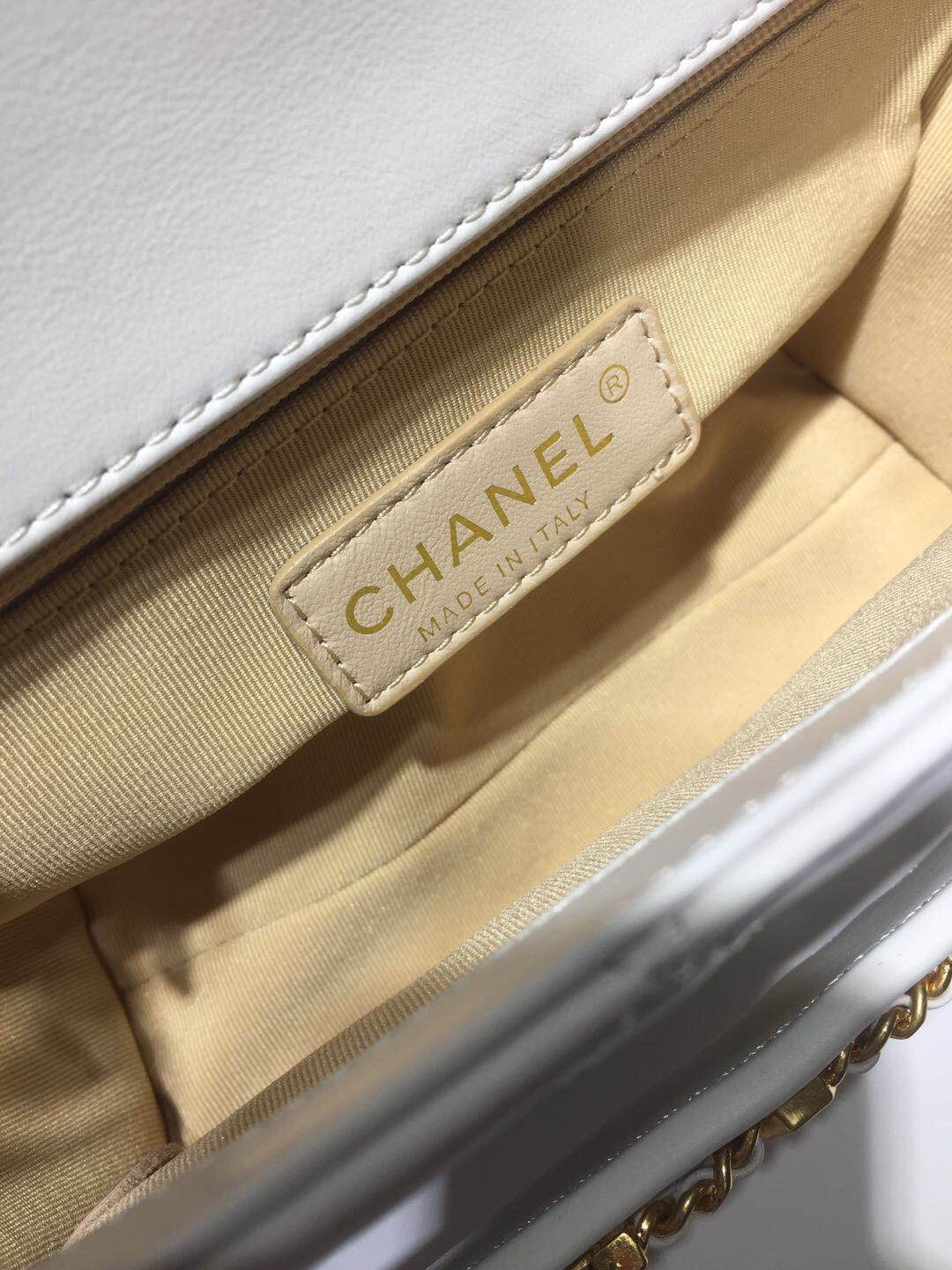 ChanelFront Logo Small GlamIap Bag Gold Hardware Apricot For Women Handbags, Shoulder Bags 8.2in/21cm AS1490