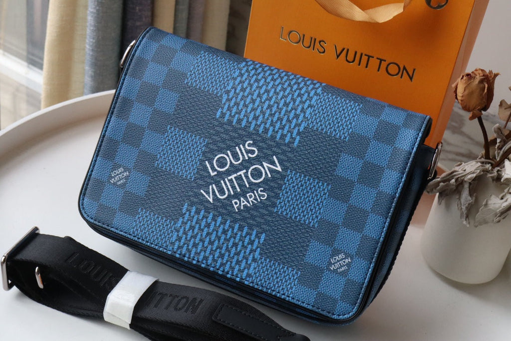 Louis Vuitton StuGLAMIo Messenger Damier Graphite Blue For Men, Bags, Shoulder And Crossbody Bags 9.3in/25.3cm Louis Vuitton N50026