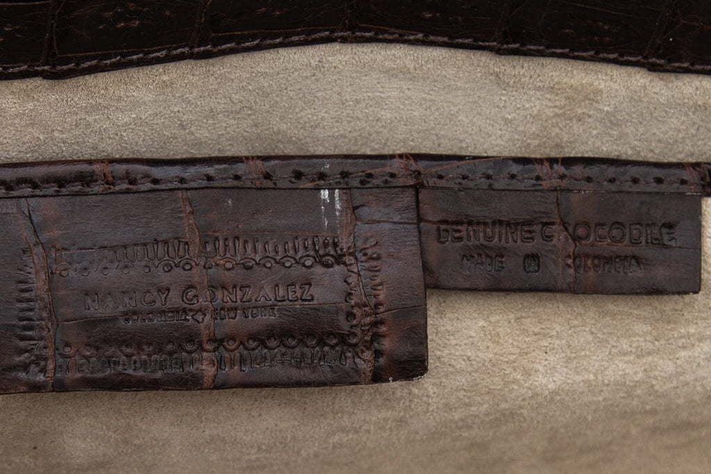 Nancy Gonzalez Brown Croc Clutch