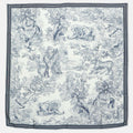Dior Navy Blue/white Toile De Jouy Sauvage Silk Square Scarf