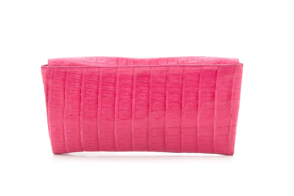 Nancy Gonzalez Pink Crocodile Clutch