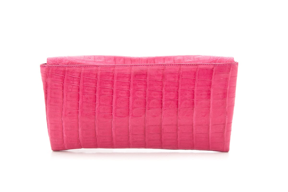 Nancy Gonzalez Pink Crocodile Clutch