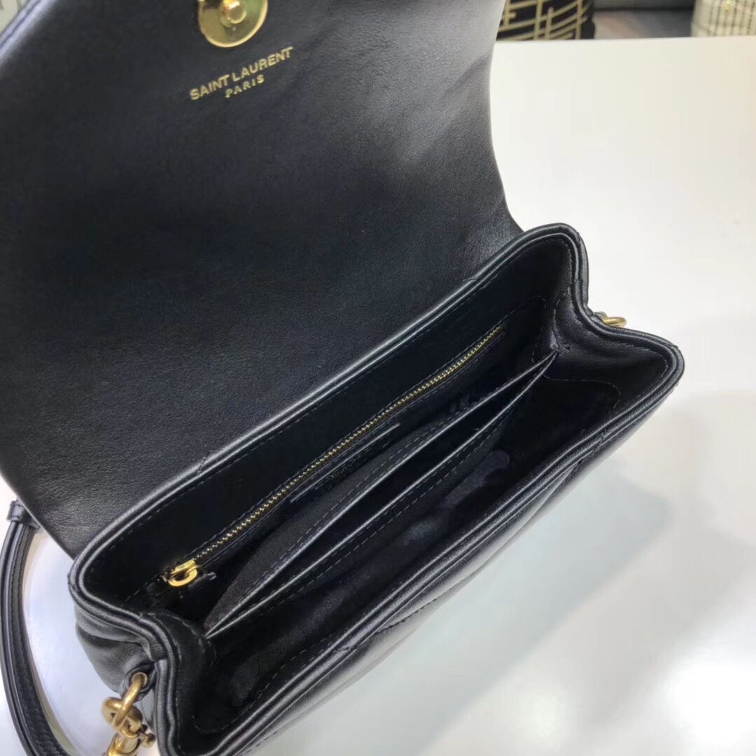 Top Quality Loulou Mini Shoulder Bag Black For Women 7in/18cm YSL