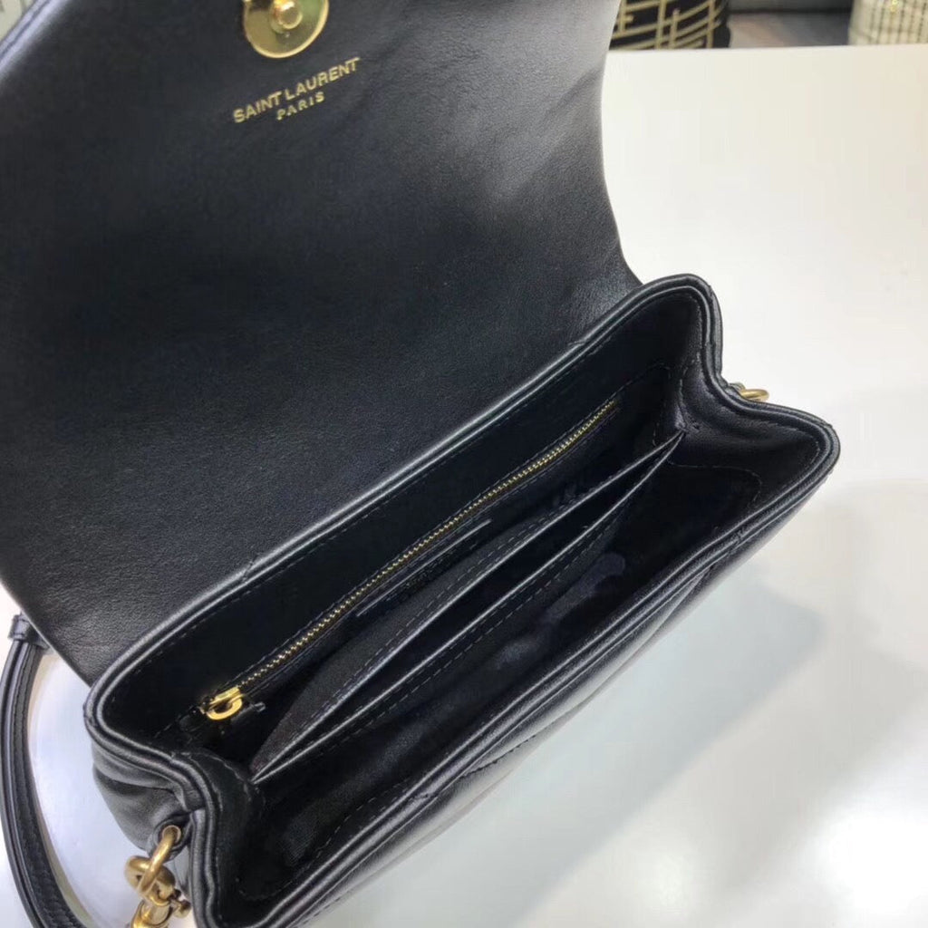 Saint Laurent Loulou Mini Shoulder Bag Black For Women 7in/18cm YSL