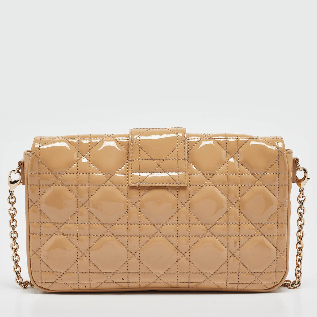 Dior Beige Cannage  Leather Miss Dior Promenade Chain Pouch