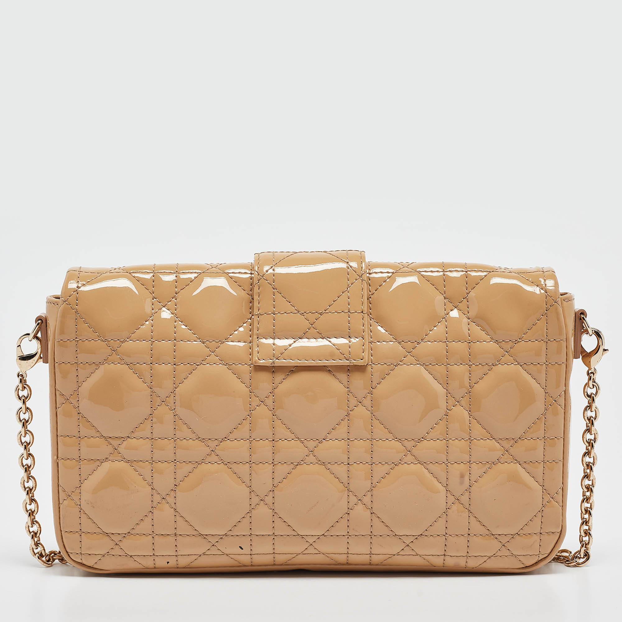 Dior Beige Cannage  Leather Miss Dior Promenade Chain Pouch