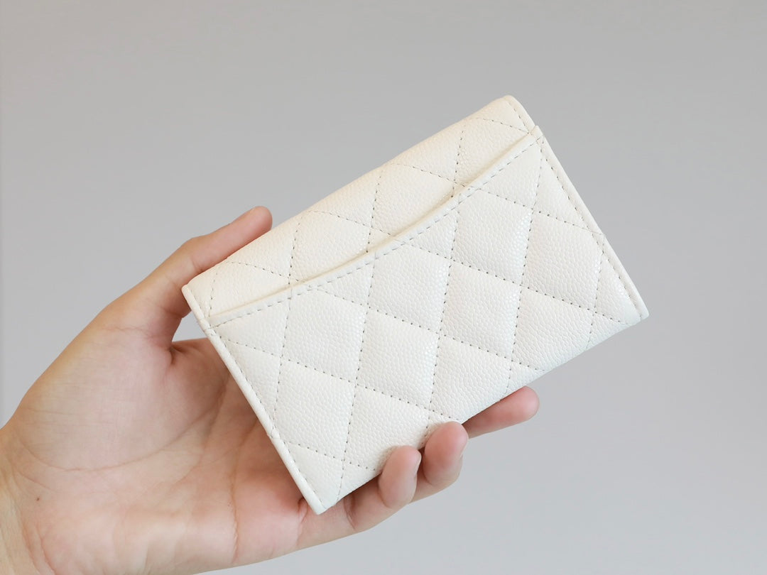 Chanel CHL CLASSIC CARD HOLDER WALLET WHITE AP0214