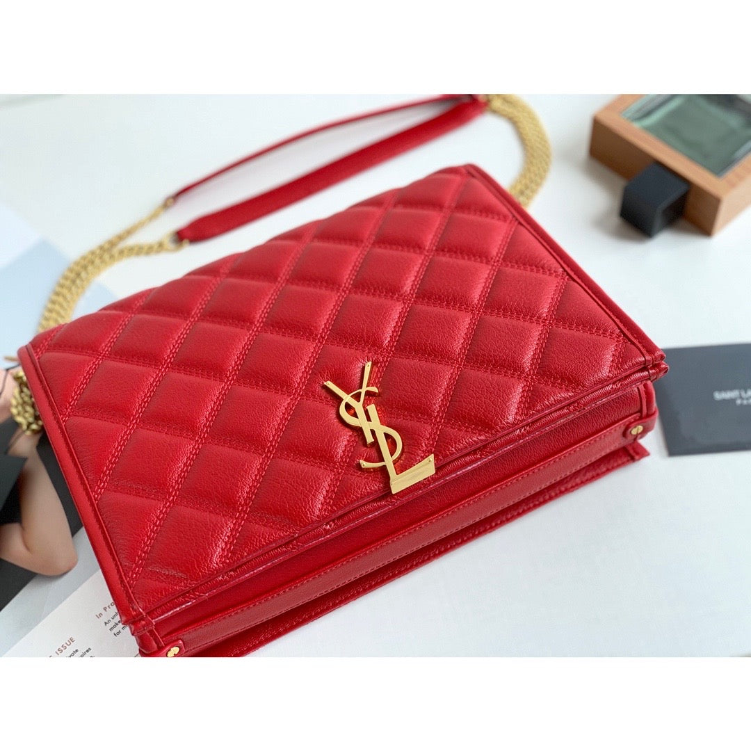 Saint Laurent Becky Small Shoulder Bag Red For Women 10.5in/27cm YSL