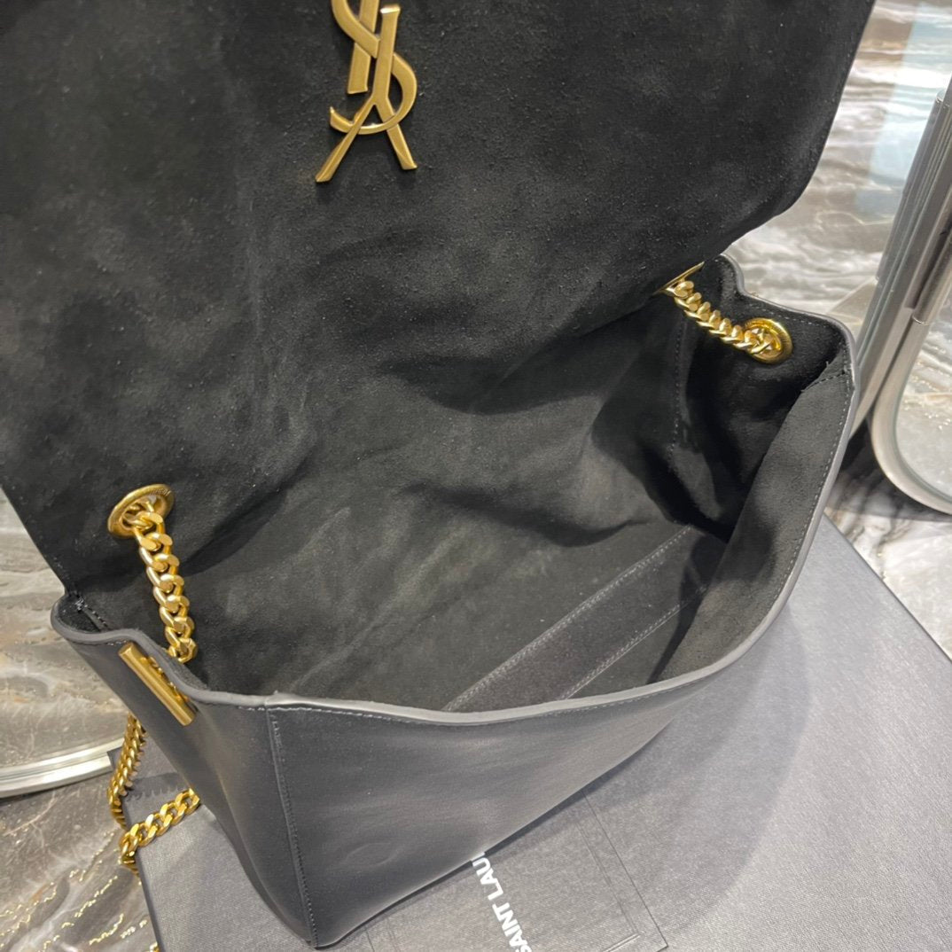 Top Quality Kate MeTop Qualityum Reversible Chain Bag Black In Suede With Gold Hardware For Women 11.2in/29cm YSL