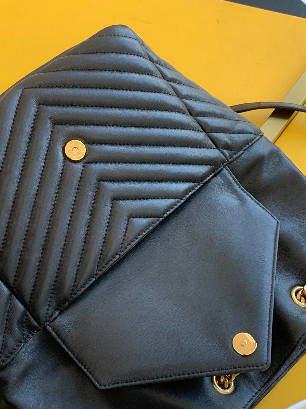 Top Quality Joe Backpack In Monogram With Bronze-Toned Hardware Black For Women 11.5in/22cm YSL 6726091EL071000