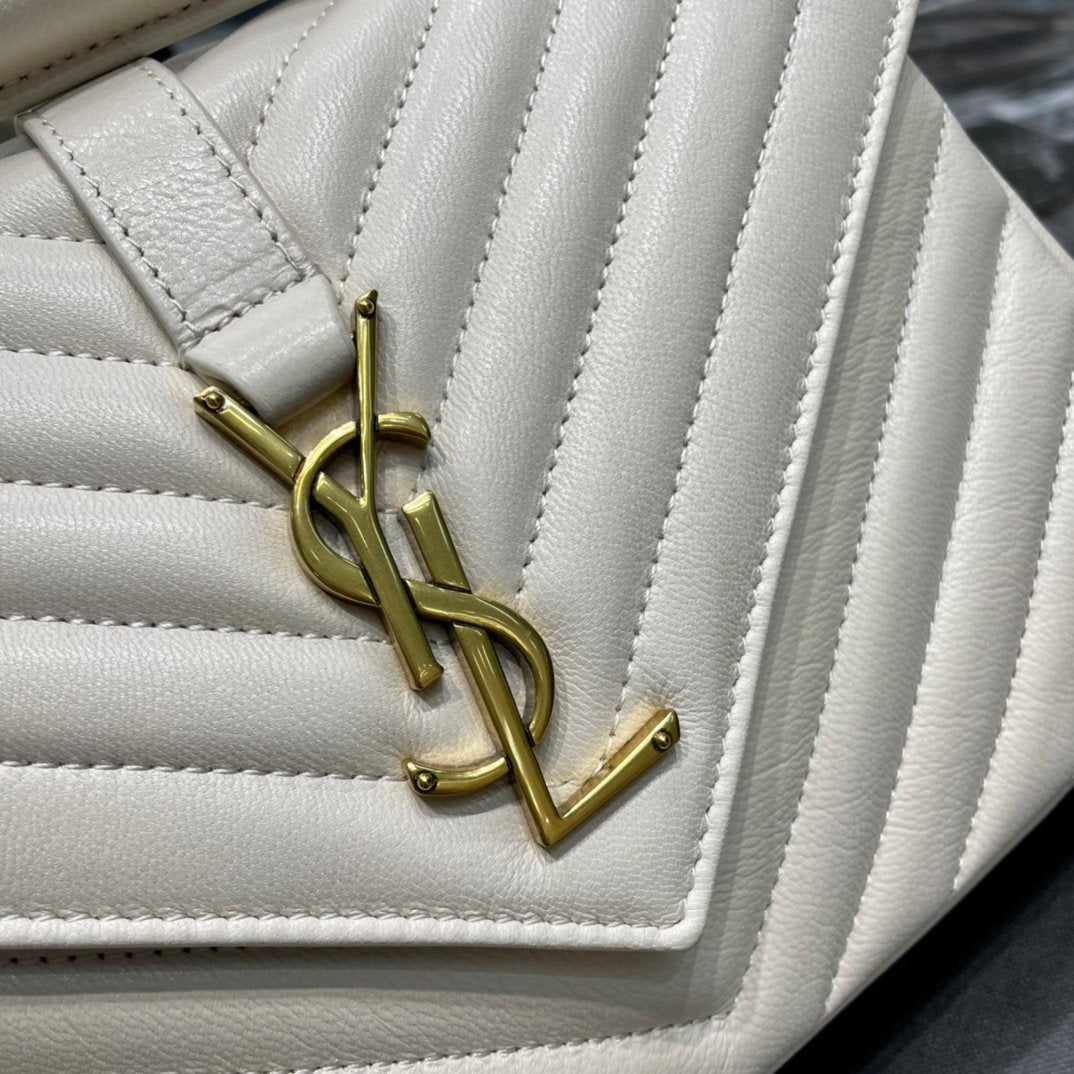 Top Quality College MeTop Qualityum Chain Bag White Gold Toned Hardware For Women 9.4in/24cm YSL 600279BRM079207