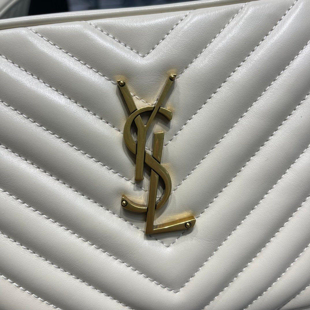 Top Quality Lou Camera Bag White With Gold Toned Hardware For Women 9in/23cm YSL 612544DV7079207