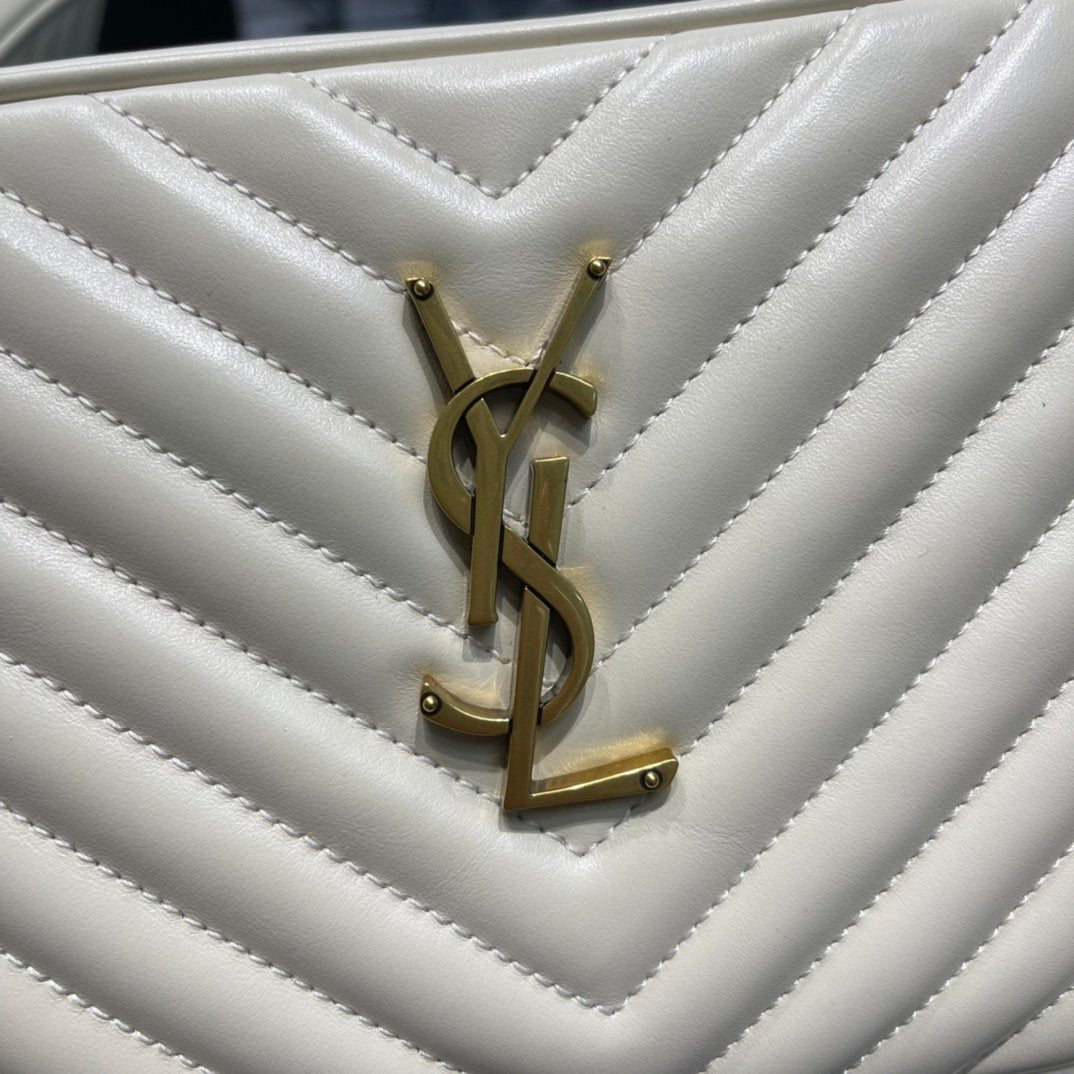 Top Quality Lou Camera Bag White With Gold Toned Hardware For Women 9in/23cm YSL 612544DV7079207