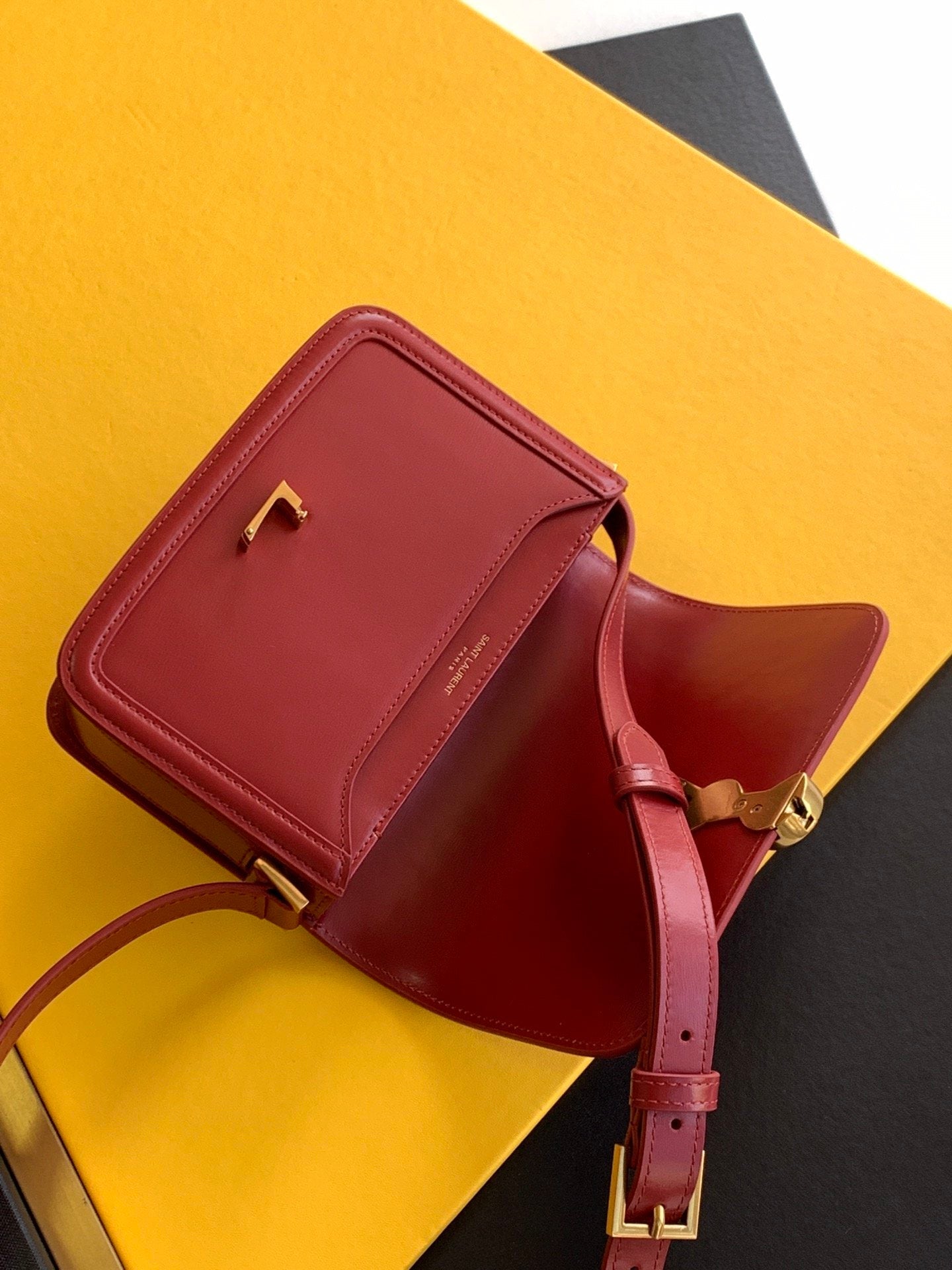 YSSL Solferino Small Satchel Bag Red In Box With Gold Hardware 7in/19cm YSl 6343060SX0W6805