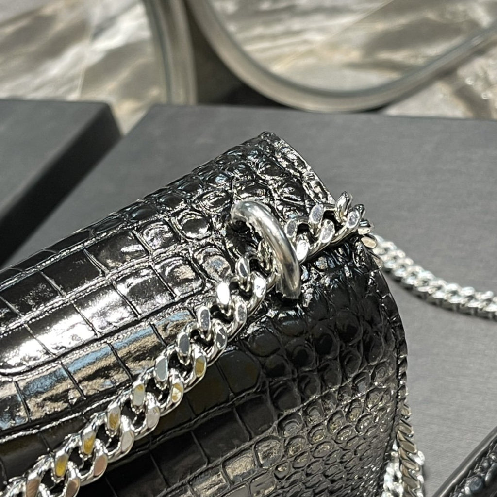 YSSL Sunset Medium Chain Bag Black For Women 8in/22cm YSL 442906DND0U1000