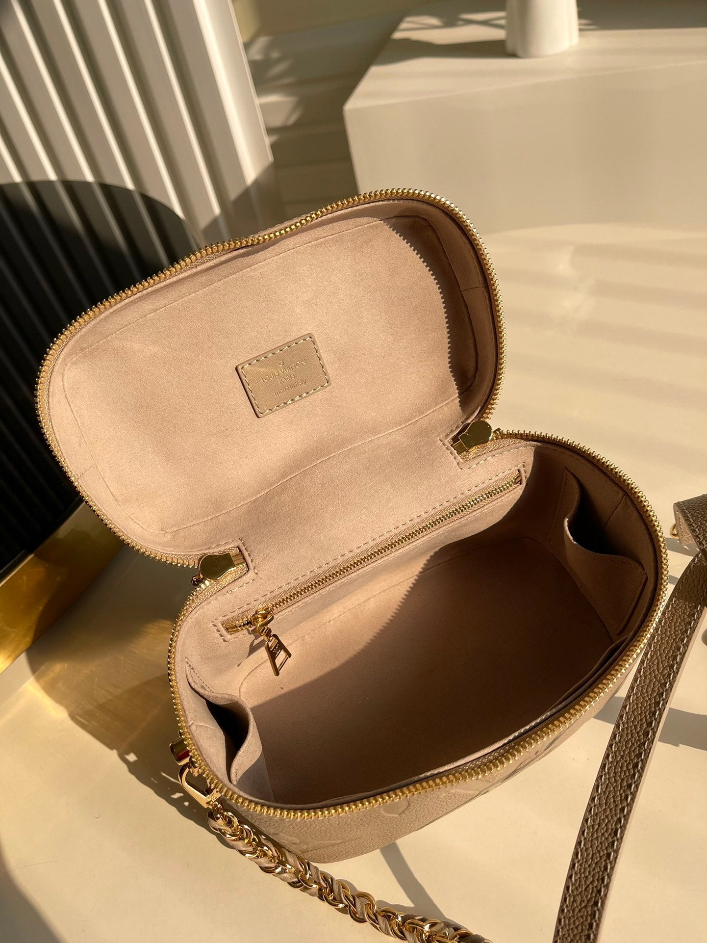 Louis Vuitton Vanity PM Handbag Monogram Empreinte Tourterelle Beige For Women, WomenÃƒÂ¢Ã¢â€šÂ¬Ã¢â€žÂ¢s Handbags, Shoulder And Crossbody Bags 7.5in/19cm Louis Vuitton M45608