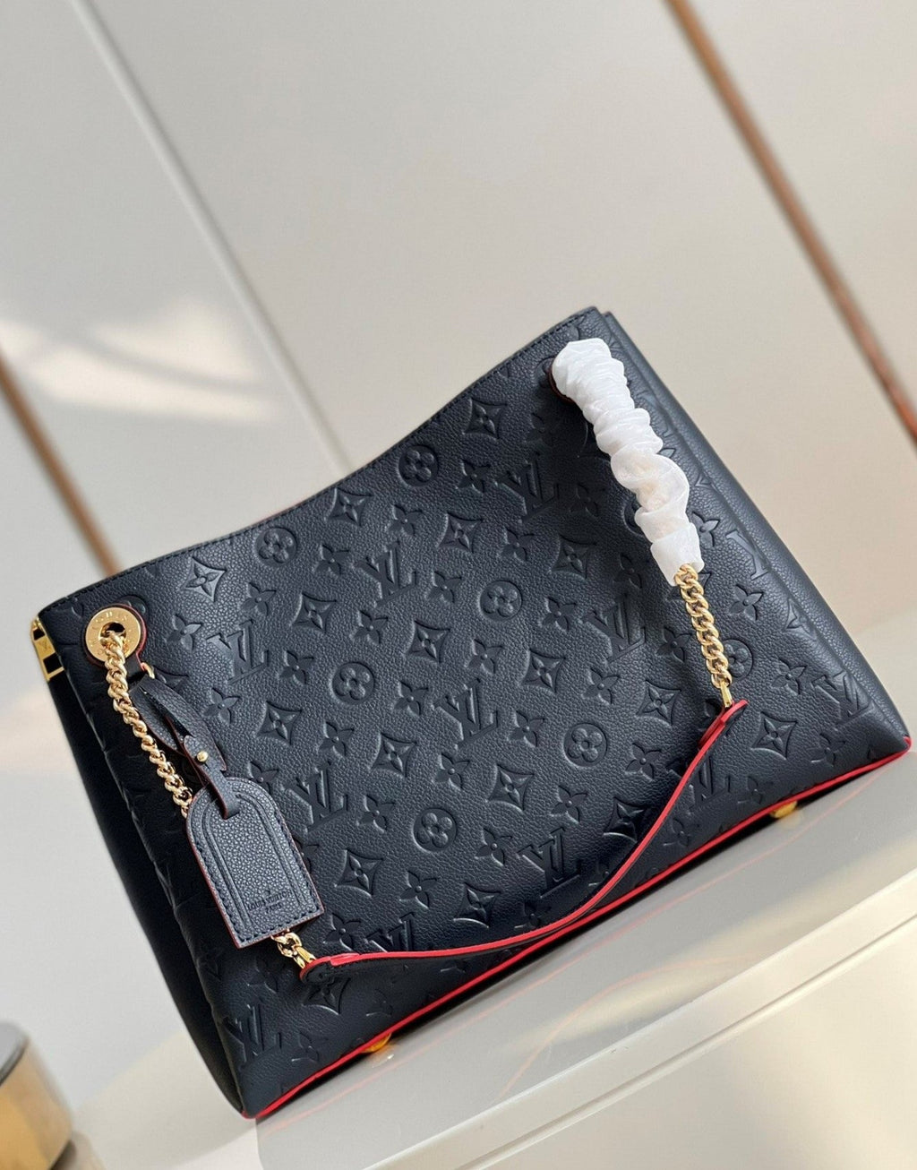 Louis Vuitton Surene MM Monogram Empreinte Black/Red For Women,  Shoulder Bags 14.6in/37cm Louis Vuitton M43759