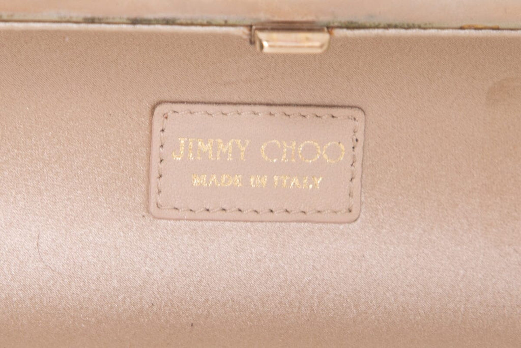 Jimmy Choo Black & Gold Cylinder Clutch