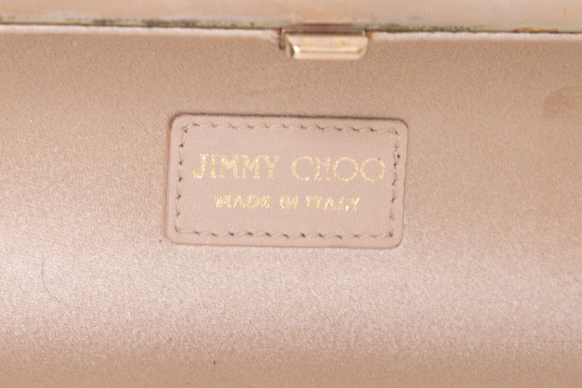 Jimmy Choo Black & Gold Cylinder Clutch