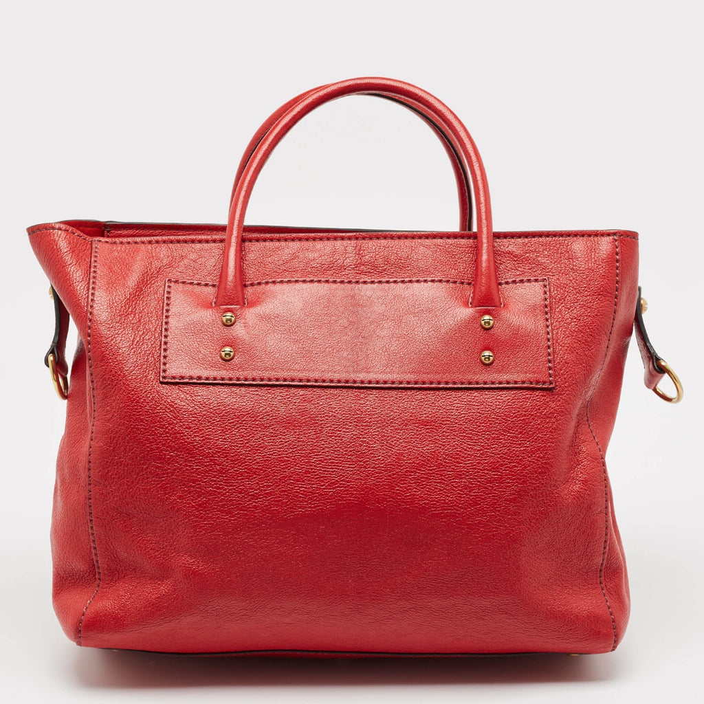 Dior Red Leather Diorangeles Tote