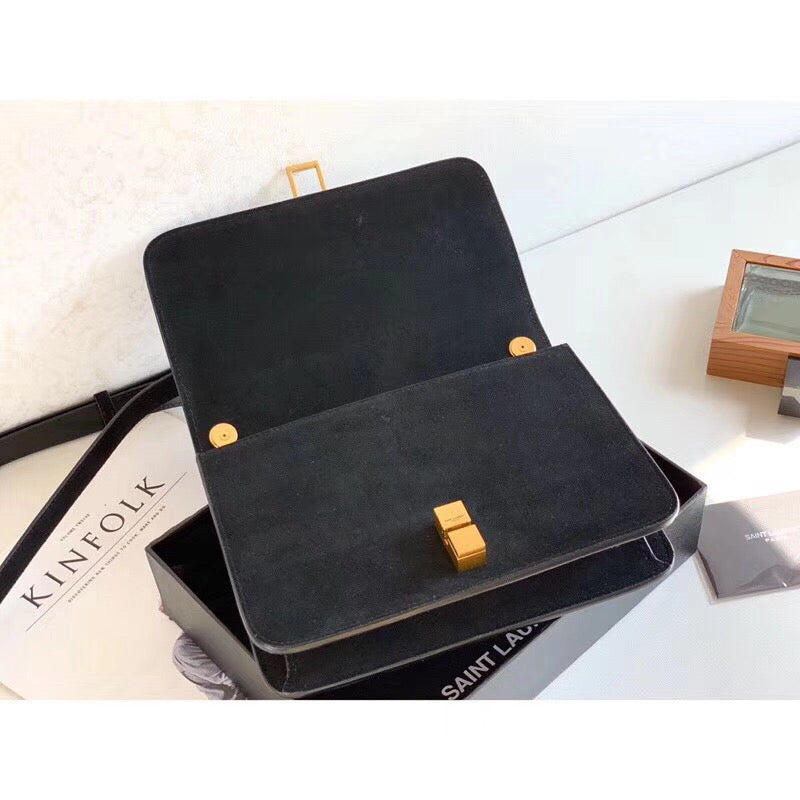 Top QualityÂ Le Carre Satchel Black For Women 9in/23cm YSL