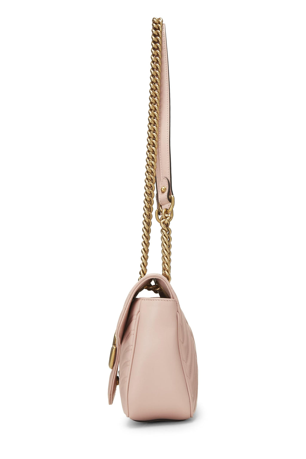 Gucci,  Pink Leather GG Marmont Shoulder Bag Small, Pink