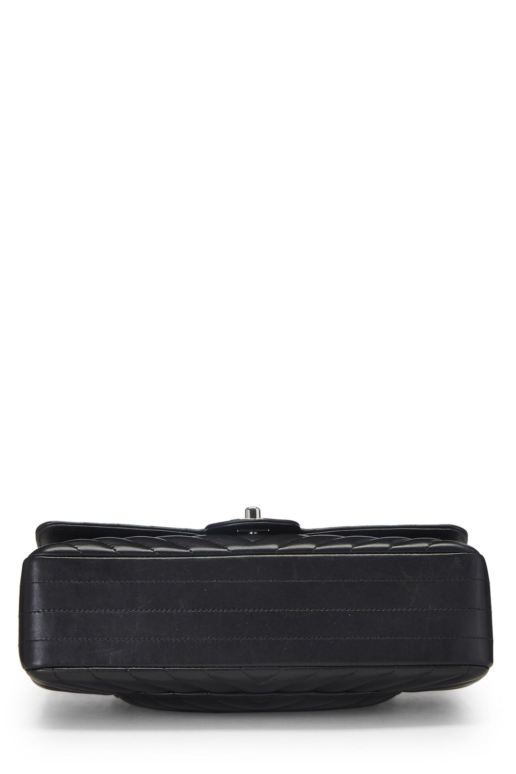 Chanel,  Black Chevron Lambskin Classic Double Flap Medium, Black