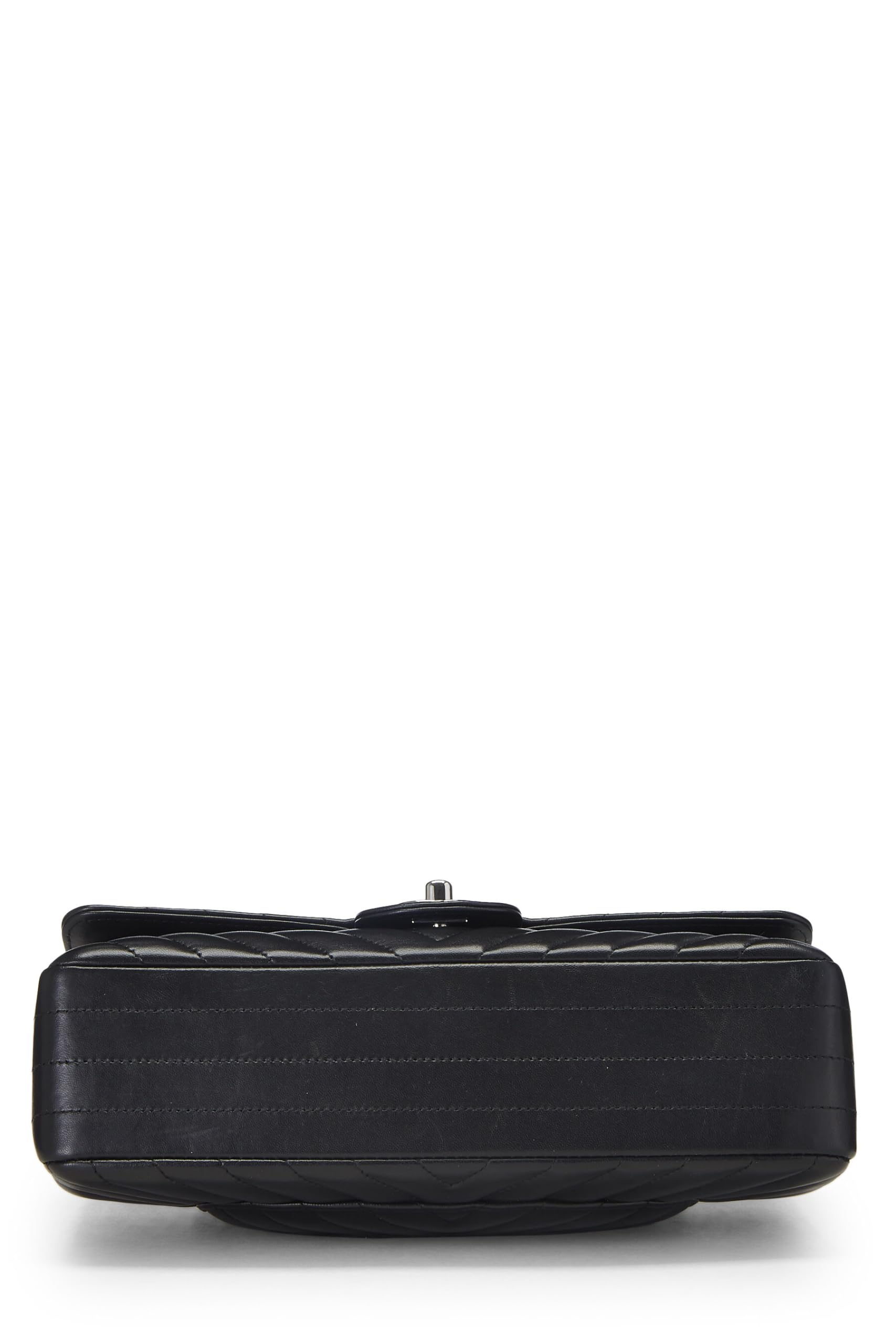 Chanel,  Black Chevron Lambskin Classic Double Flap Medium, Black