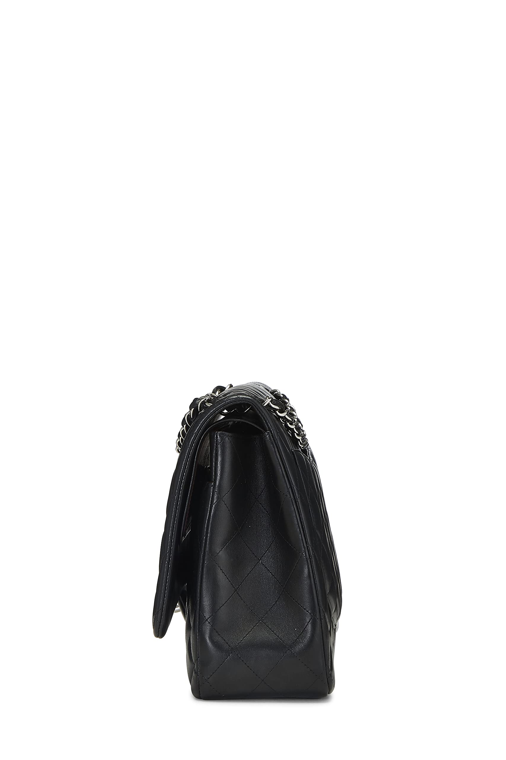 Chanel,  Black Quilted Lambskin New Classic Double Flap Maxi, Black