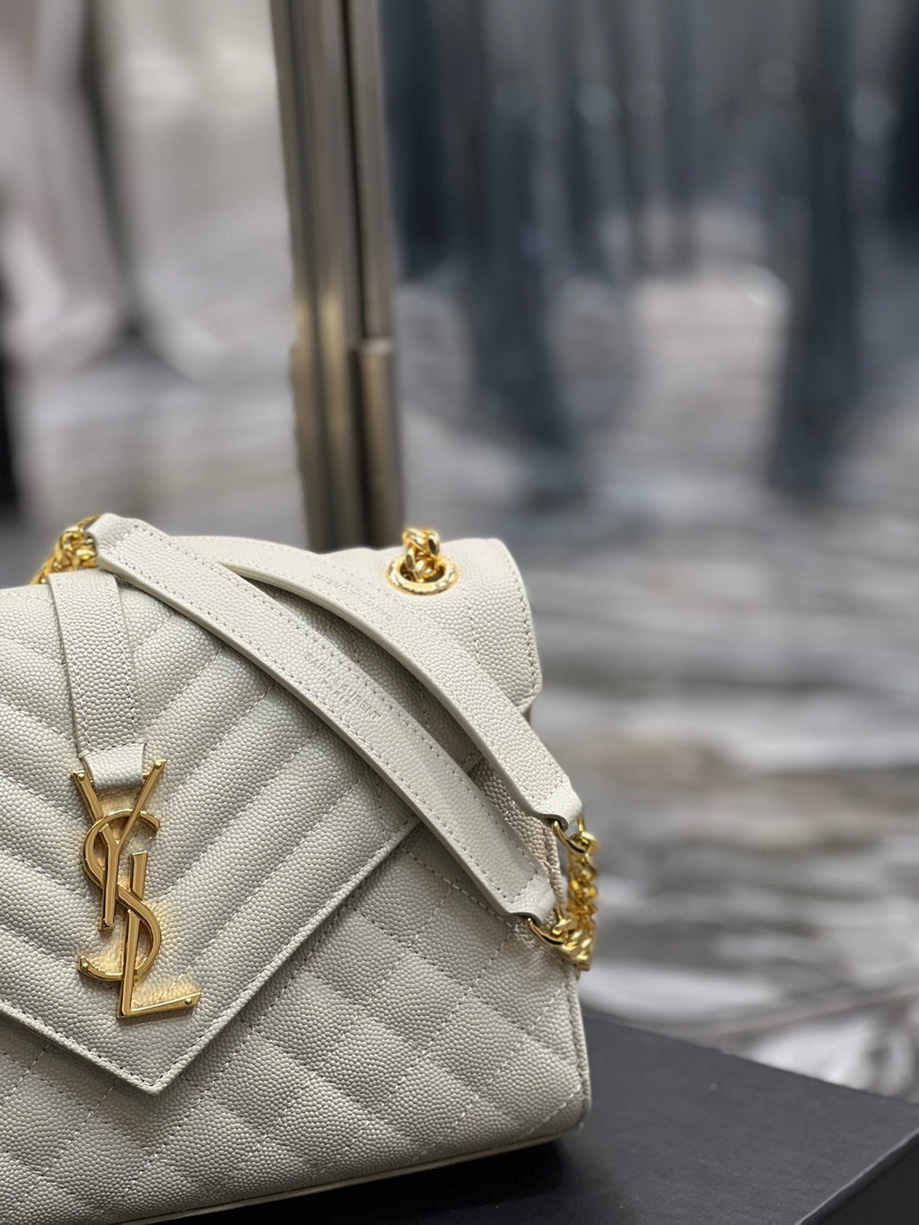 Top Quality Envelope MeTop Qualityum Chain Bag White For Women, Women’s Bags 9.4in/24cm YSL