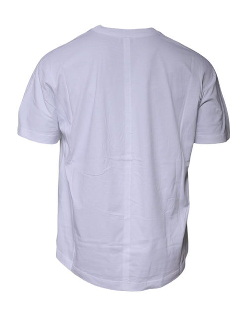 Balenciaga White Logo Cotton Crew Neck Short Sleeves Men's T-shirt