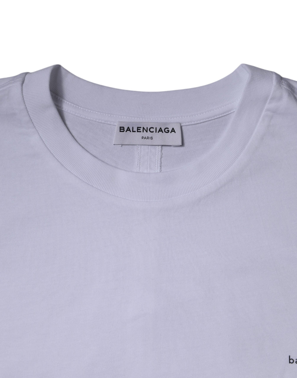 Balenciaga White Logo Cotton Crew Neck Short Sleeves Men's T-shirt