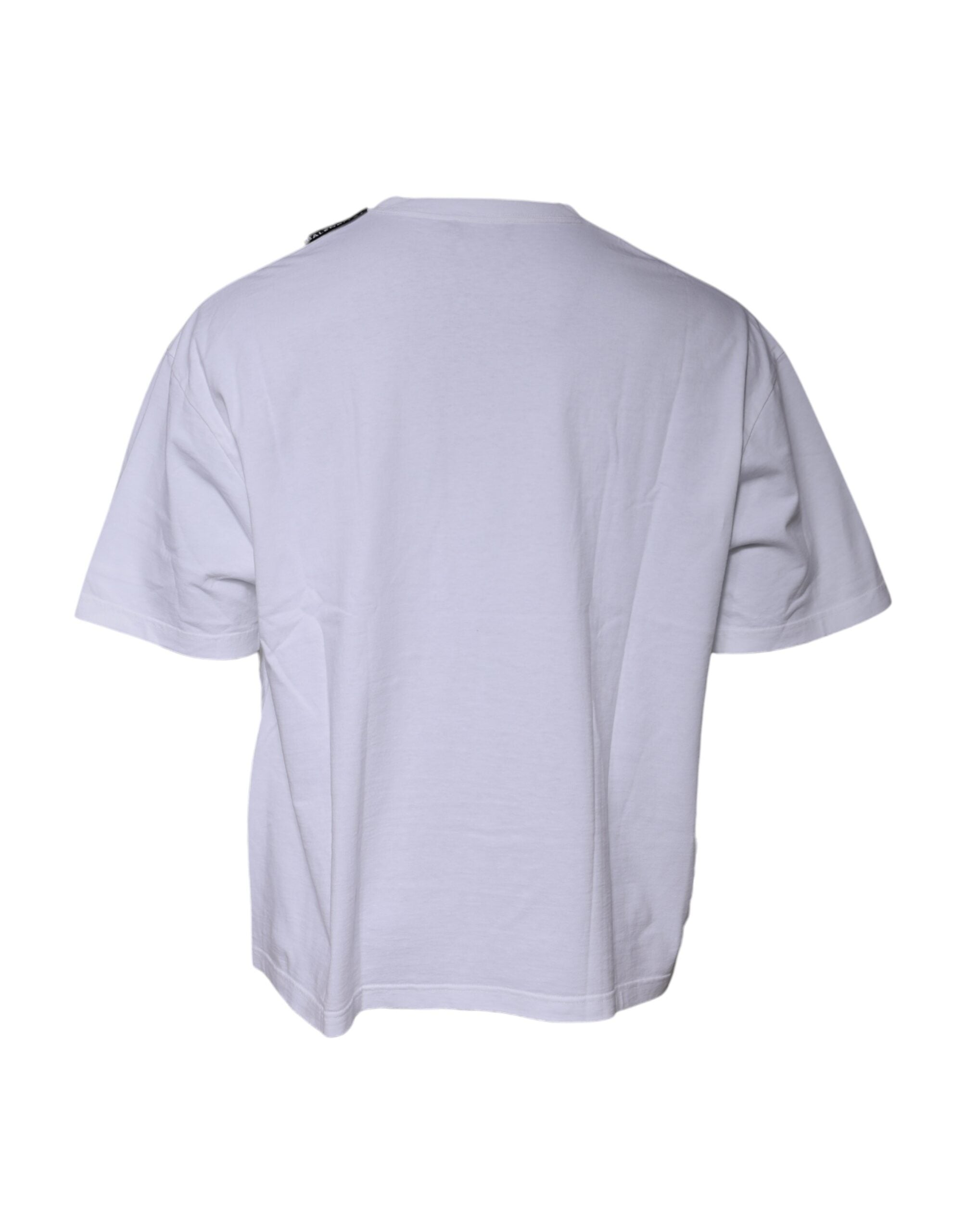Balenciaga White Logo Cotton Jersey Crew Neck Short Sleeves Men's T-shirt