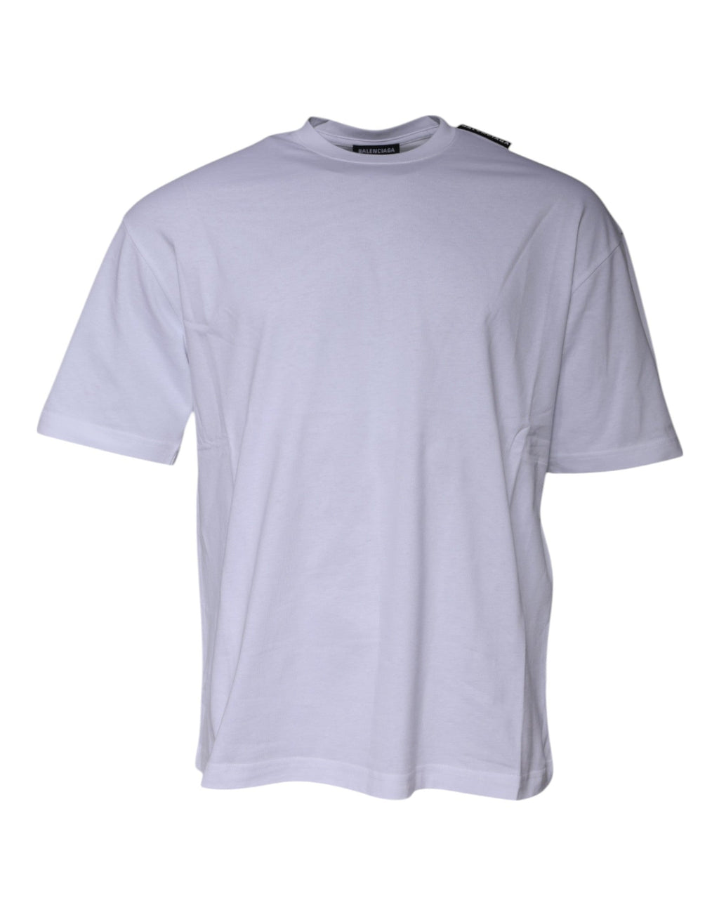 Balenciaga White Logo Cotton Jersey Crew Neck Short Sleeves Men's T-shirt
