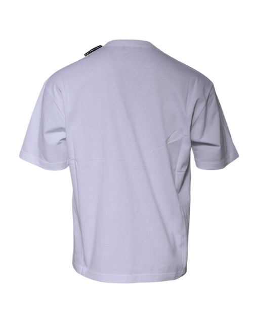 Balenciaga White Logo Cotton Jersey Crew Neck Short Sleeves Men's T-shirt