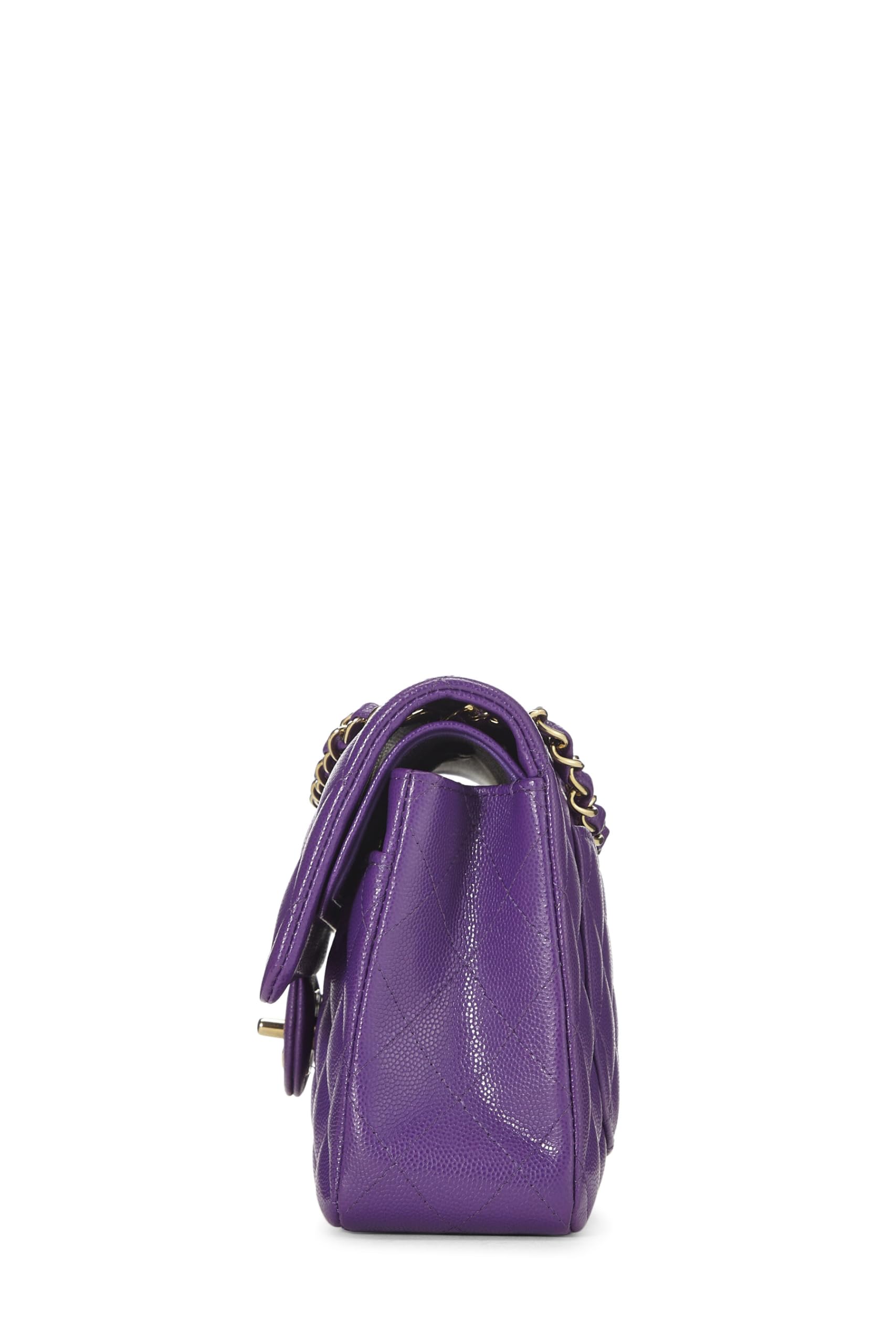 Chanel,  Purple Quilted Caviar Classic Double Flap Small, Purple