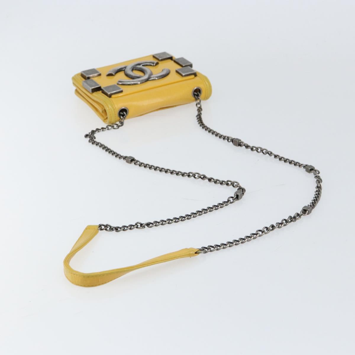 Chanel Boy Brick Flap Bag Lambskin And Plexiglass Yellow Leather Clutche & Pouche Bag