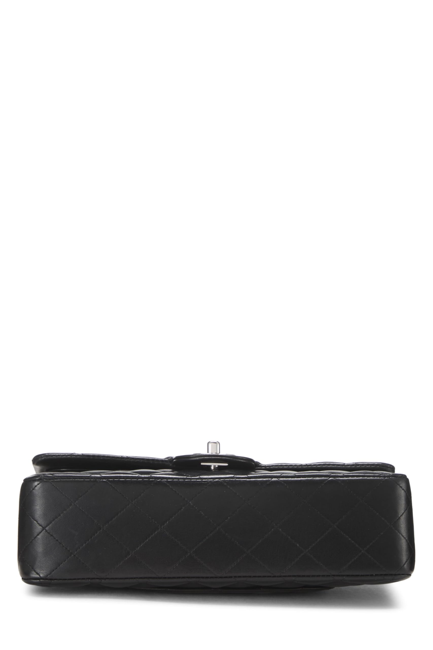 Chanel,  Black Quilted Lambskin Classic Double Flap Medium, Black