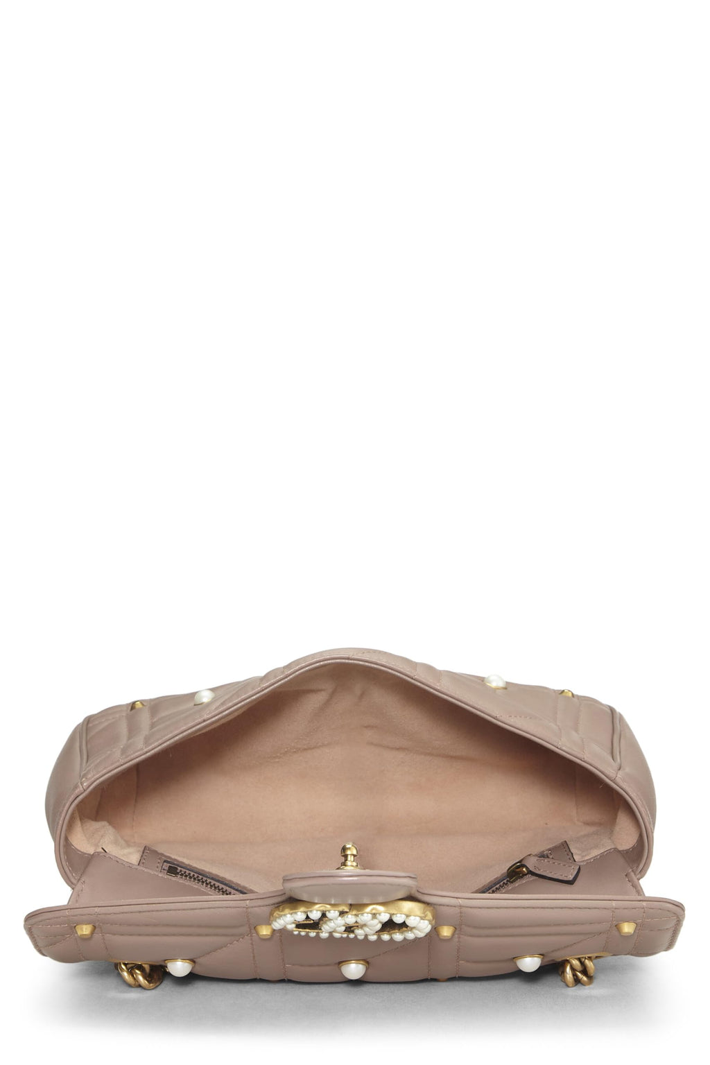 Gucci,  Beige Pearl MatelassÃƒÆ’Ã‚Â© Leather Marmont Shoulder Bag Small, Beige