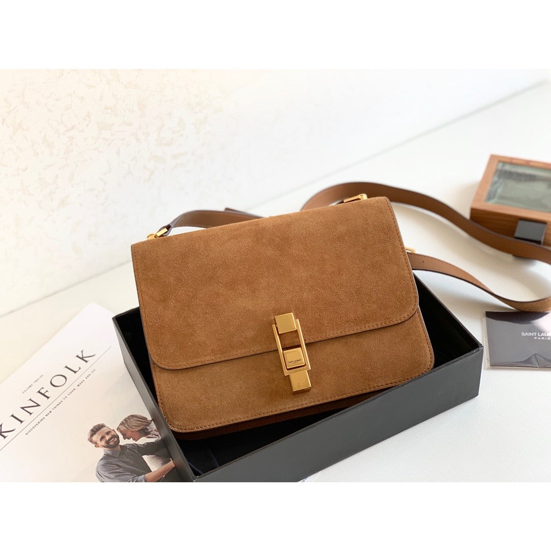 Top QualityÂ Le Carre Satchel Brown For Women 9in/23cm YSL