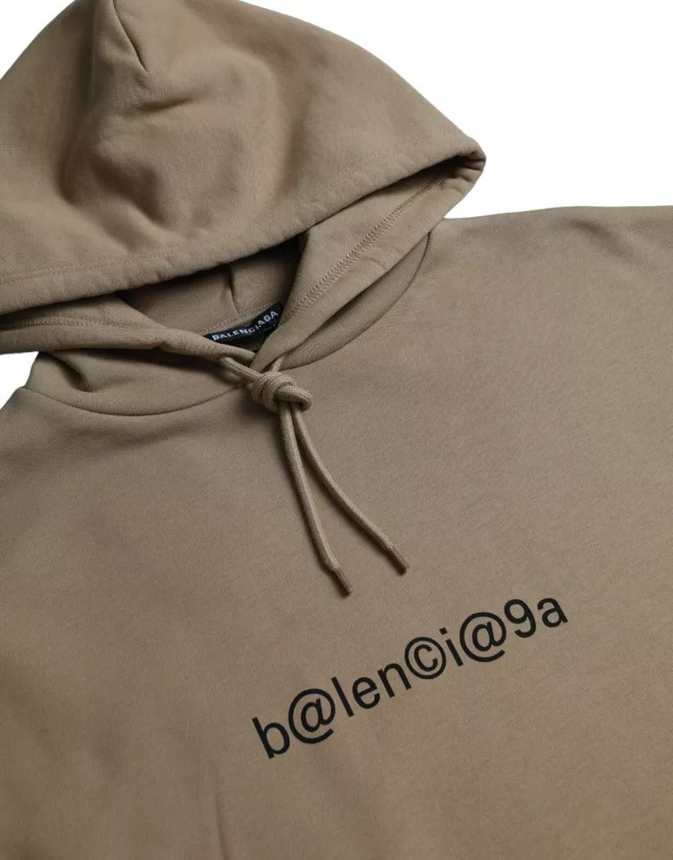 Balenciaga Brown Cotton Symbolic Molleton Bouclette Hooded Men's Sweater