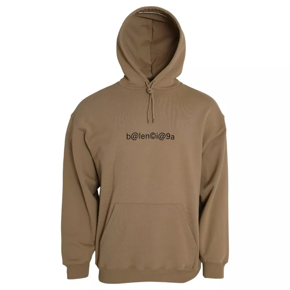 Balenciaga Brown Cotton Symbolic Molleton Bouclette Hooded Men's Sweater