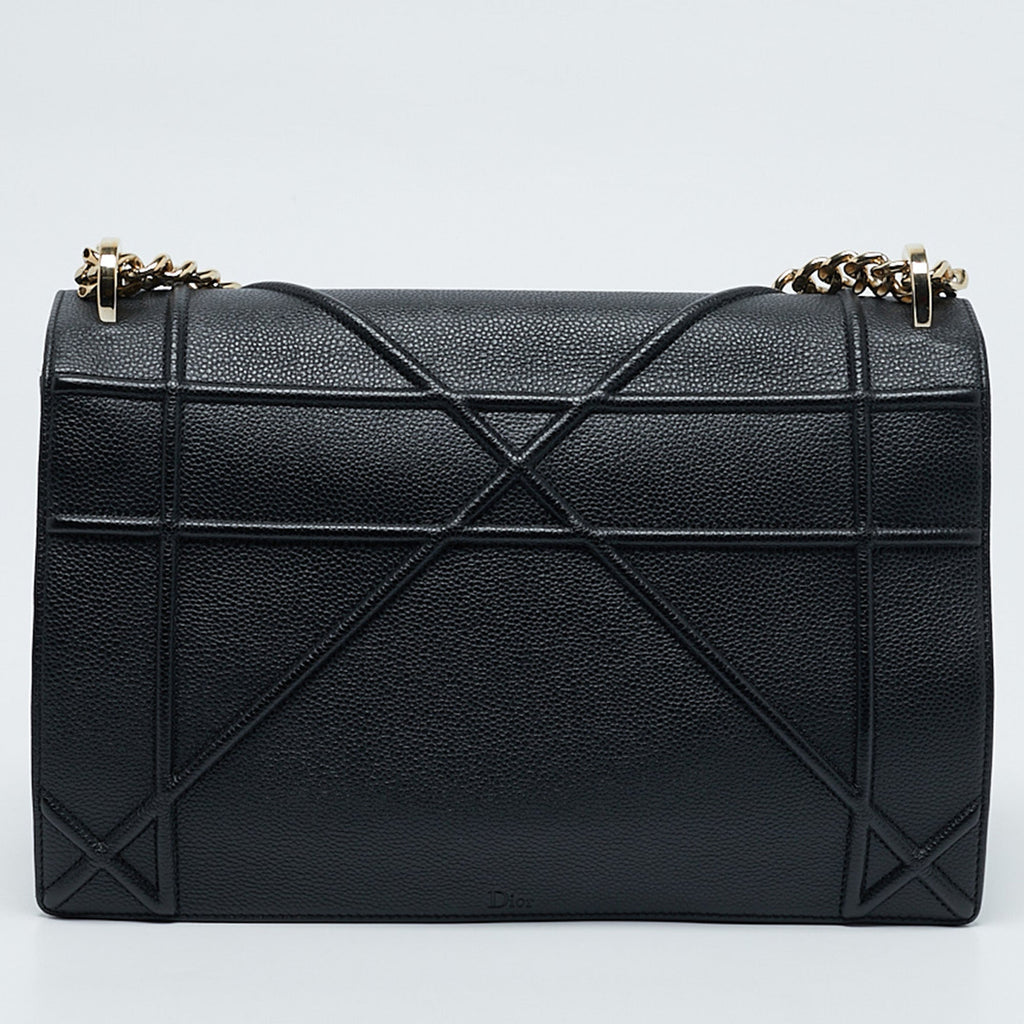 Dior Black Leather Large Diorama Flap Shoulder Bag