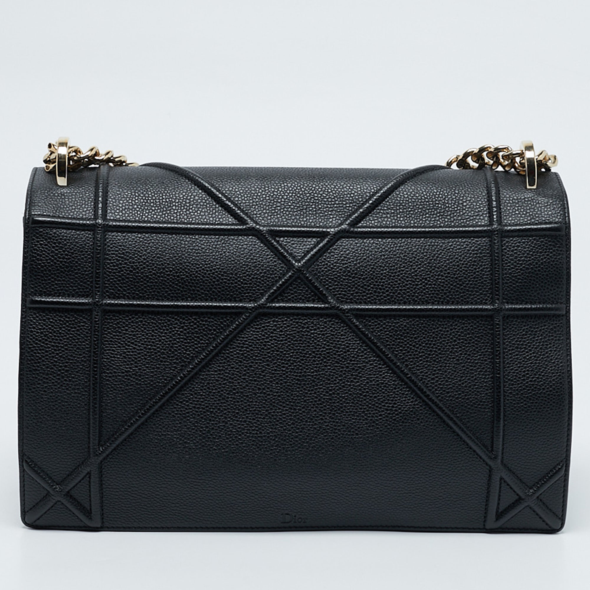 Dior Black Leather Large Diorama Flap Shoulder Bag