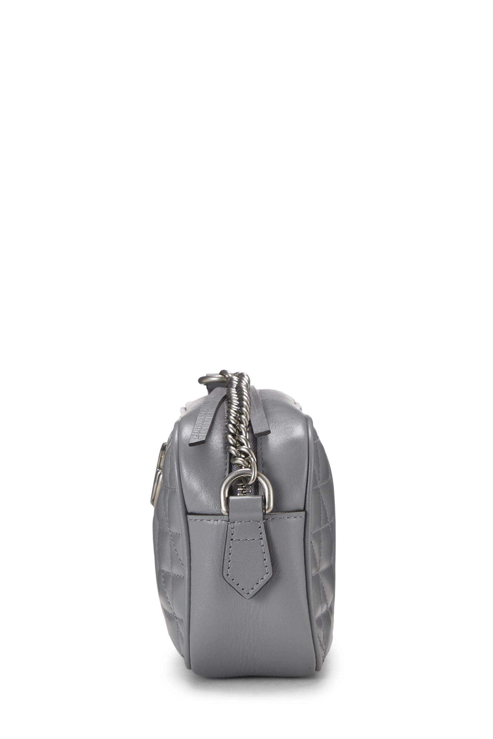 Gucci,  Grey Leather Gucci Marmont Crossbody Mini, Grey