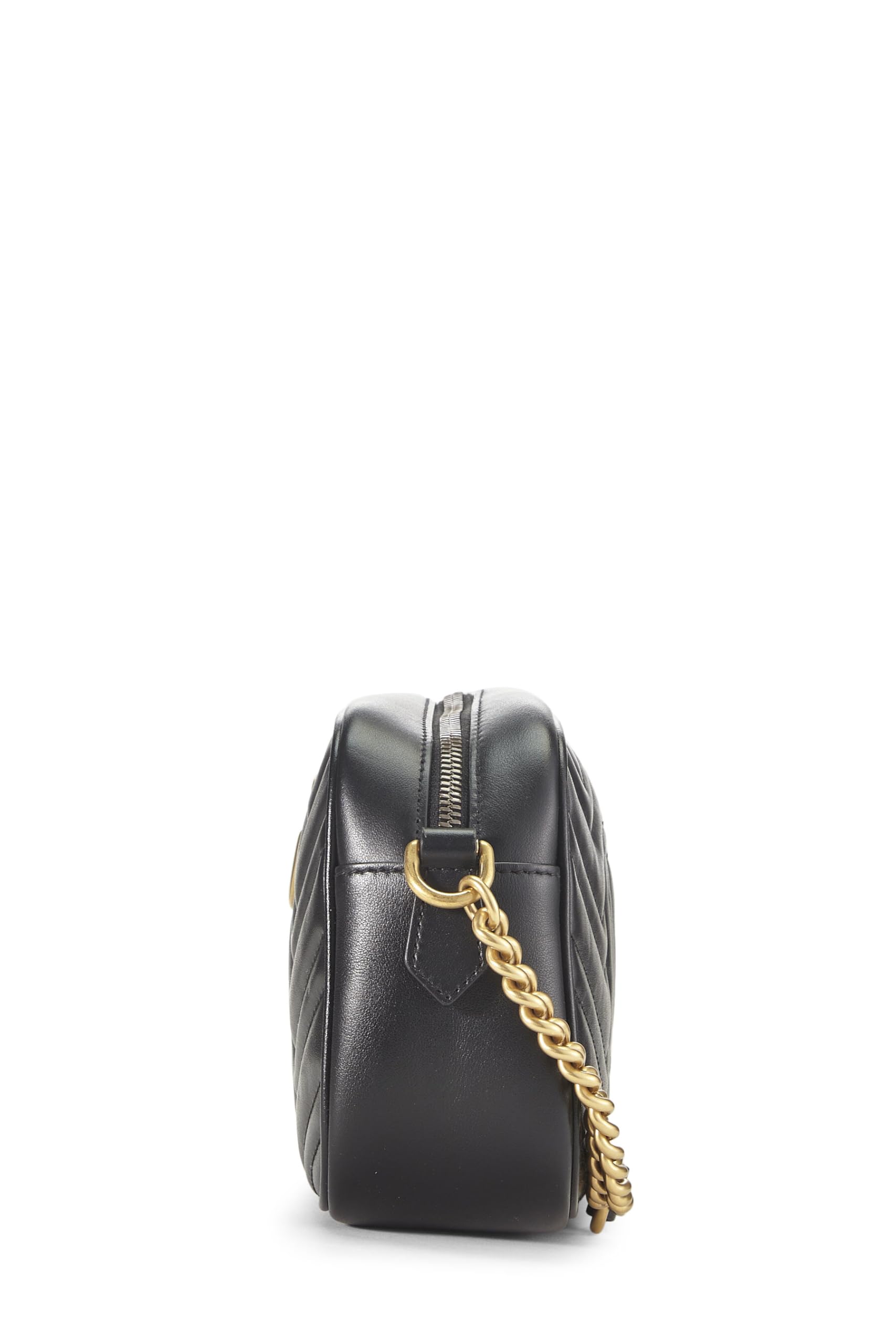Gucci,  Black Leather Gucci Marmont Crossbody Small, Black