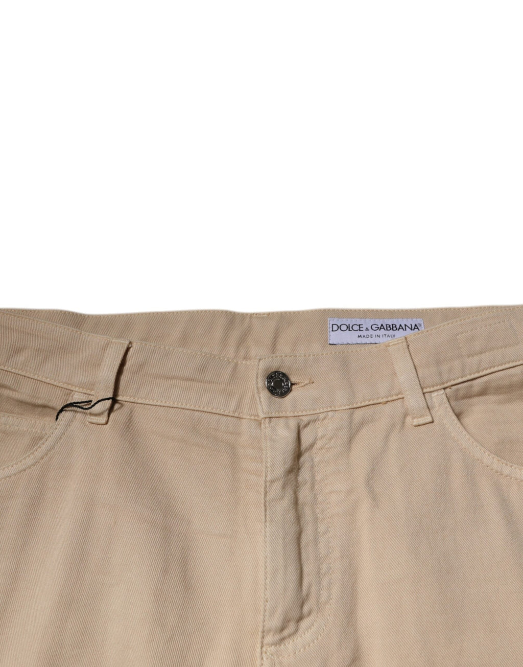 Dolce & Gabbana Beige Cotton Mid Waist Skinny Denim Jeans